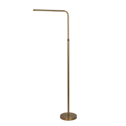 Verve Brassed Gold Floor Lamp with On/Off Switch Adjustable Led Round Base